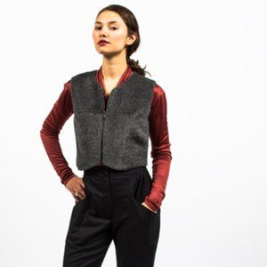 Alpaca long hair wool vest